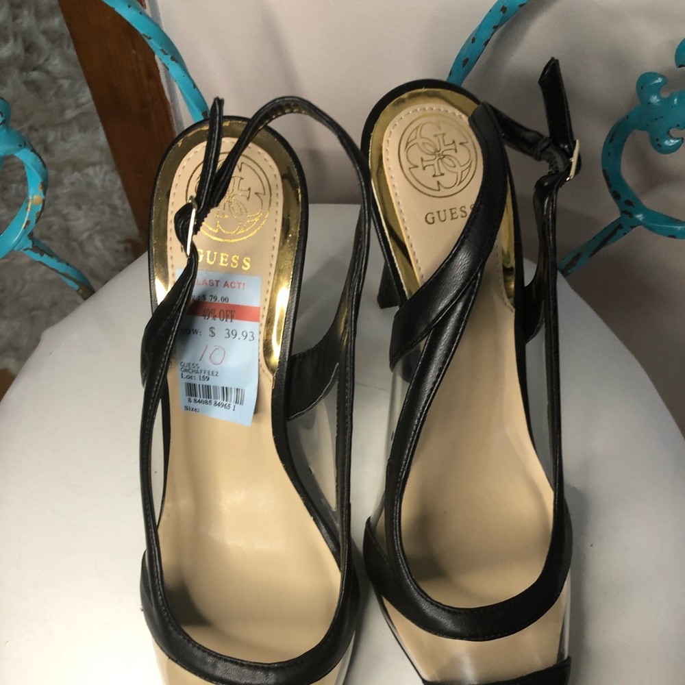 Brought the shoes from Macy’s. Black and clear sides